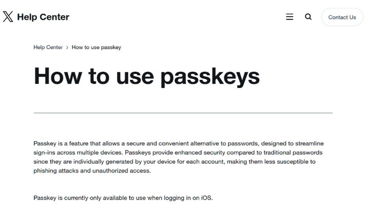 龙港苹果维修店铺分享iOS用户如何通过通行密钥(Passkey)登录 